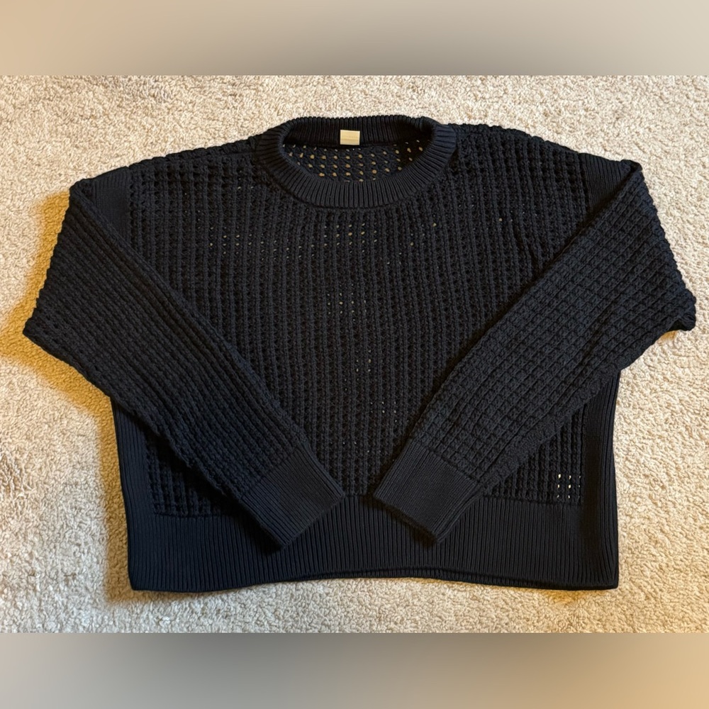 Old Navy Black Open Crochet Women's Sweater